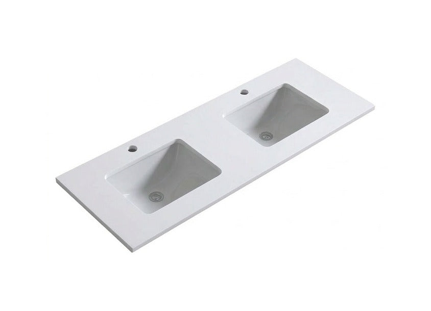 1200 x 460 x 18mm Reconstituted Stone Top with Undermount Double Basins