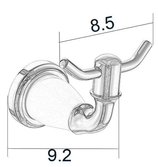 Traditional Sovereign Series Robe Hook Chrome & White - Available in 2 Colours