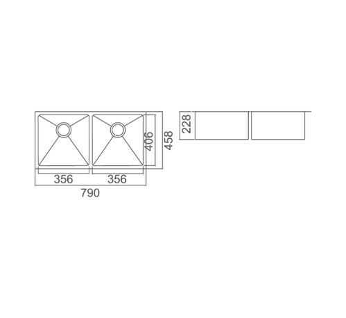 STAINLESS 790 DOUBLE BOWL SINK