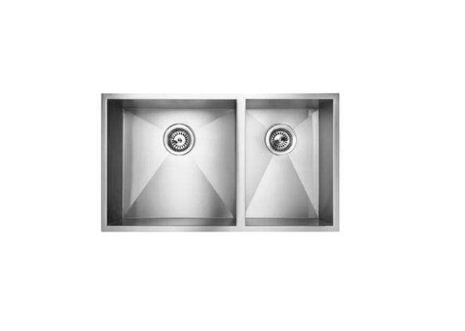 BRUSHED STAINLESS 775 DOUBLE BOWL SINK