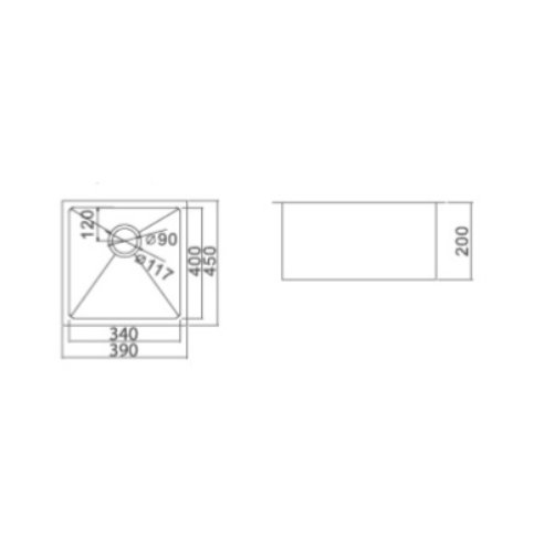 STAINLESS 390 SINGLE BOWL SINK