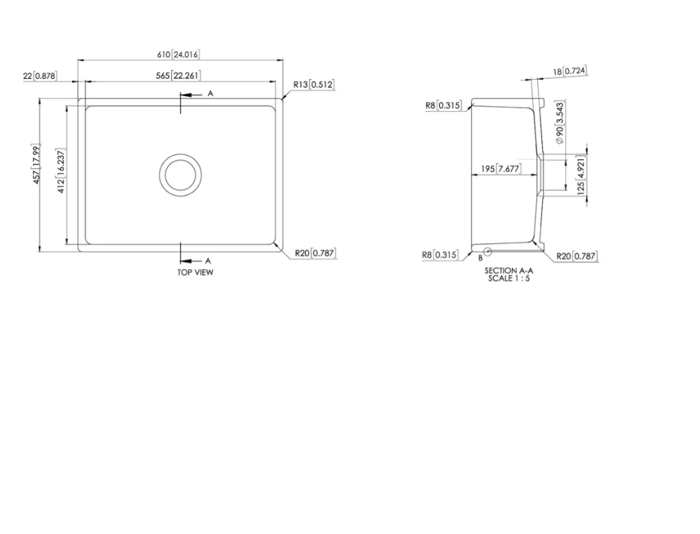 610 SINGLE BOWL FIRECLAY FARMHOUSE SINK GLOSS WHITE