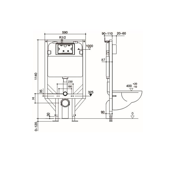 Wall Hung In Wall Toilet Cistern