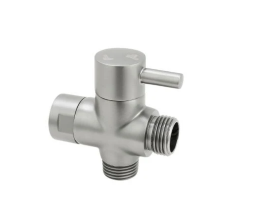 Brushed Nickel Toilet Bidet Spray Diverter Tee