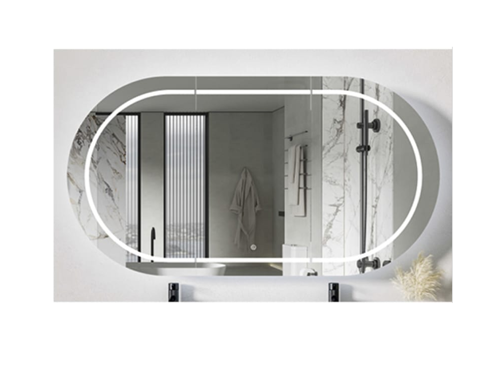 1500 x 800mm PIAZA LED Mirror Cabinet in Matte White