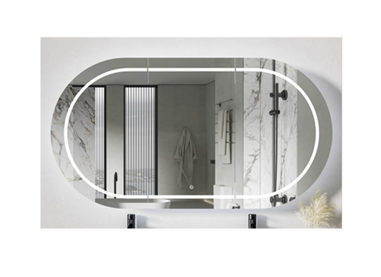 1500 x 800mm PIAZA LED Mirror Cabinet in Matte White