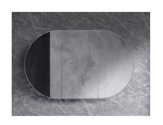 1200mm Prime Oak AMBER Oval Shaving Cabinet Mirror