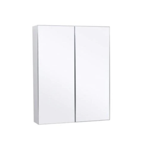 600mm Matte White Shaving Mirror Cabinet