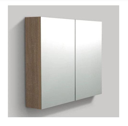 900mm Prime Oak Shaving Mirror Cabinet