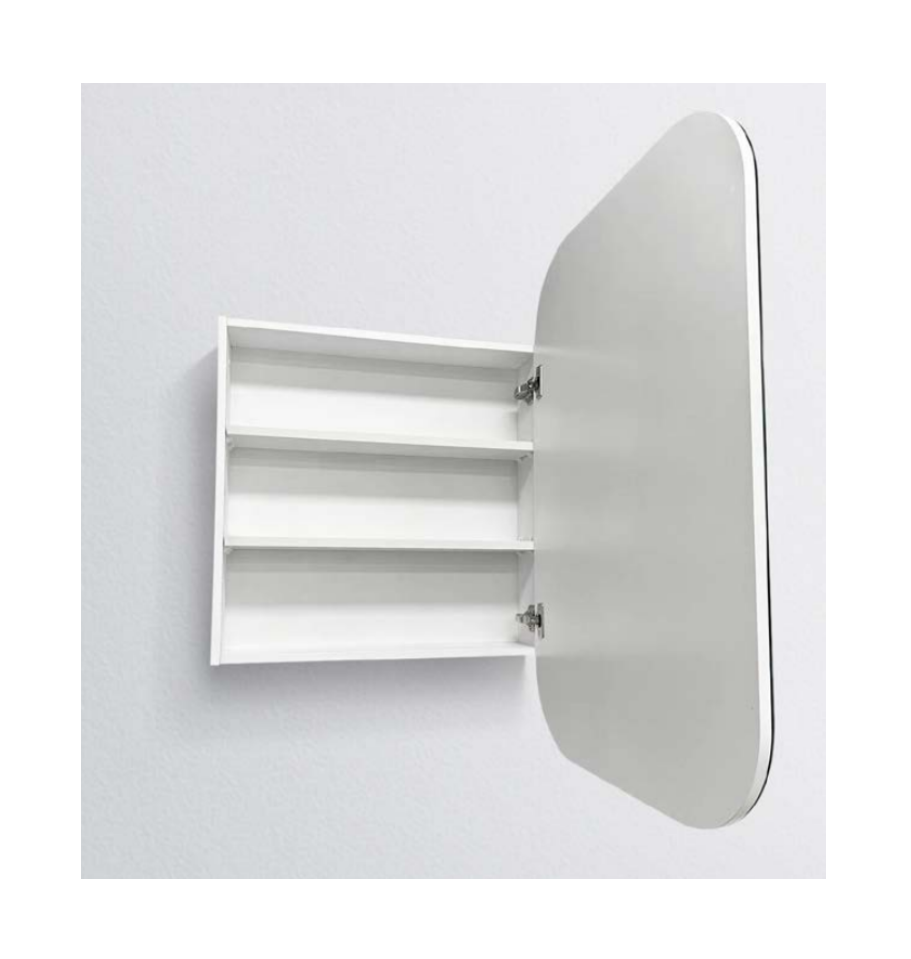 600mm x 900mm ERIC Shaving Mirror Cabinet Matte Black