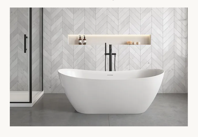 KHEUB SLUKA 1700 OVAL CURVE GLOSS WHITE WITH OVERFLOW