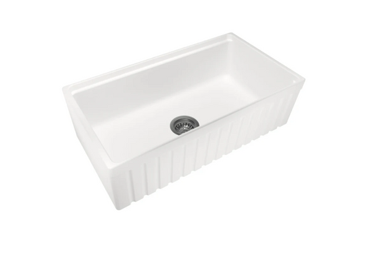 762 SINGLE BOWL FIRECLAY FARMHOUSE SINK GLOSS WHITE