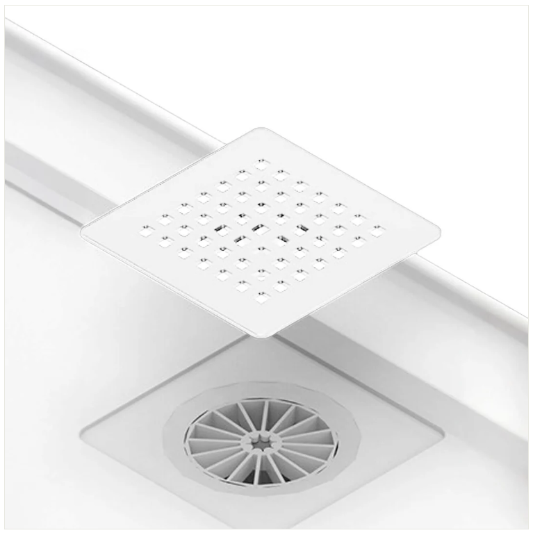 900 x 1000 POLYMARBLE SHOWER BASE - rear outlet waste
