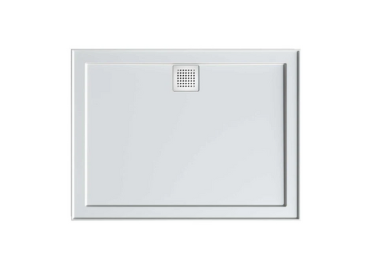 1200 x 900 POLYMARBLE SHOWER BASE - rear outlet waste