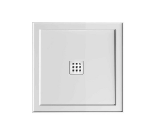 1000 x 1000 POLYMARBLE SHOWER BASE - centre outlet waste