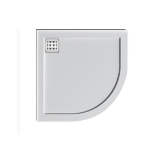 1000 x 1000 Curved Corner Rear Outlet Shower Base