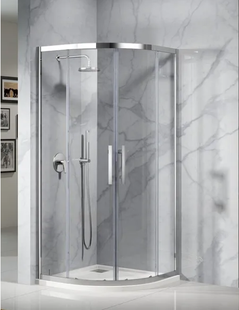 1000 x 1000 Curved Corner Rear Outlet Shower Base