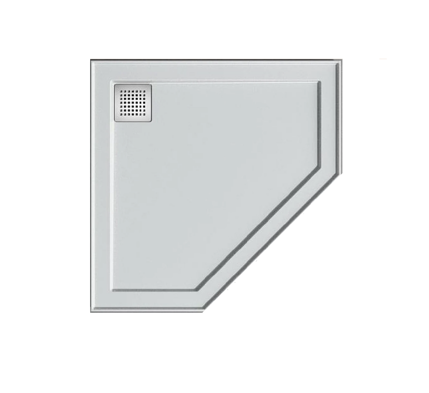 1000 x 1000 Angle Corner Rear Outlet Shower Base