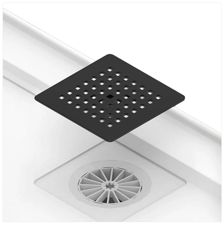 900 x 900 POLYMARBLE SHOWER BASE - rear outlet waste