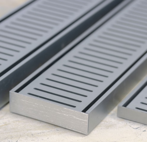 1600mm Brushed Silver 100mm x 14mm Grate