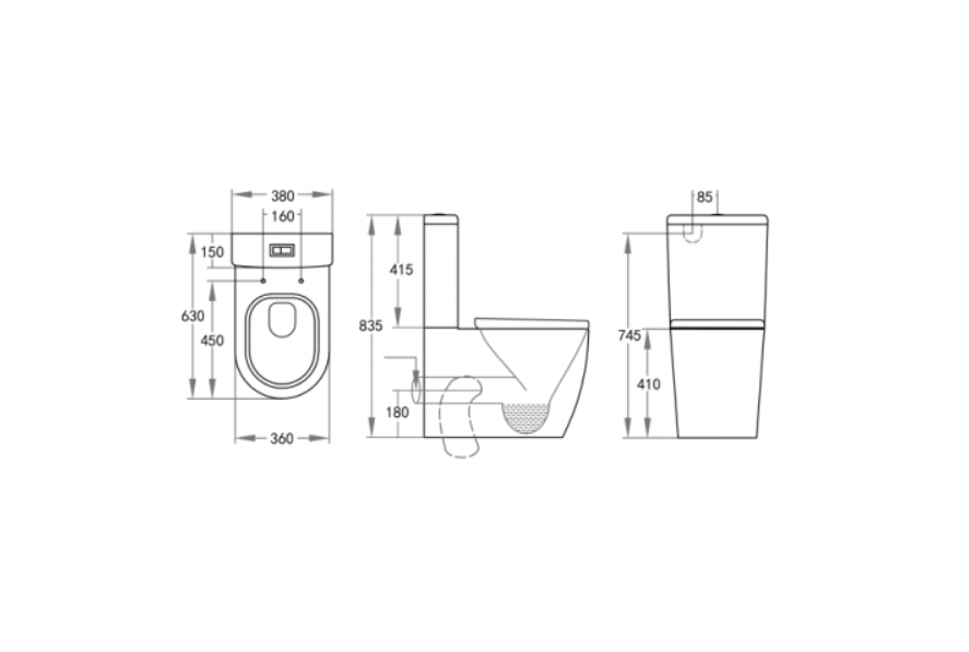 TONA TORNADO TOILET - thin seat