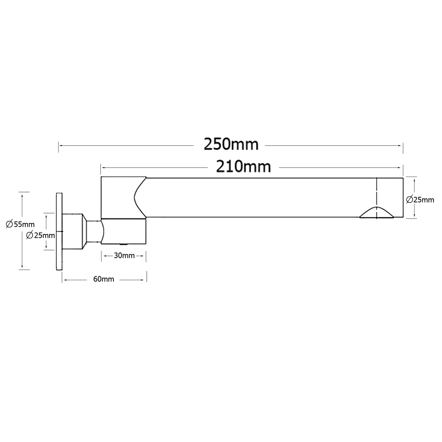 SWIVEL Round Bath Outlet spout - Available in 5 Colours