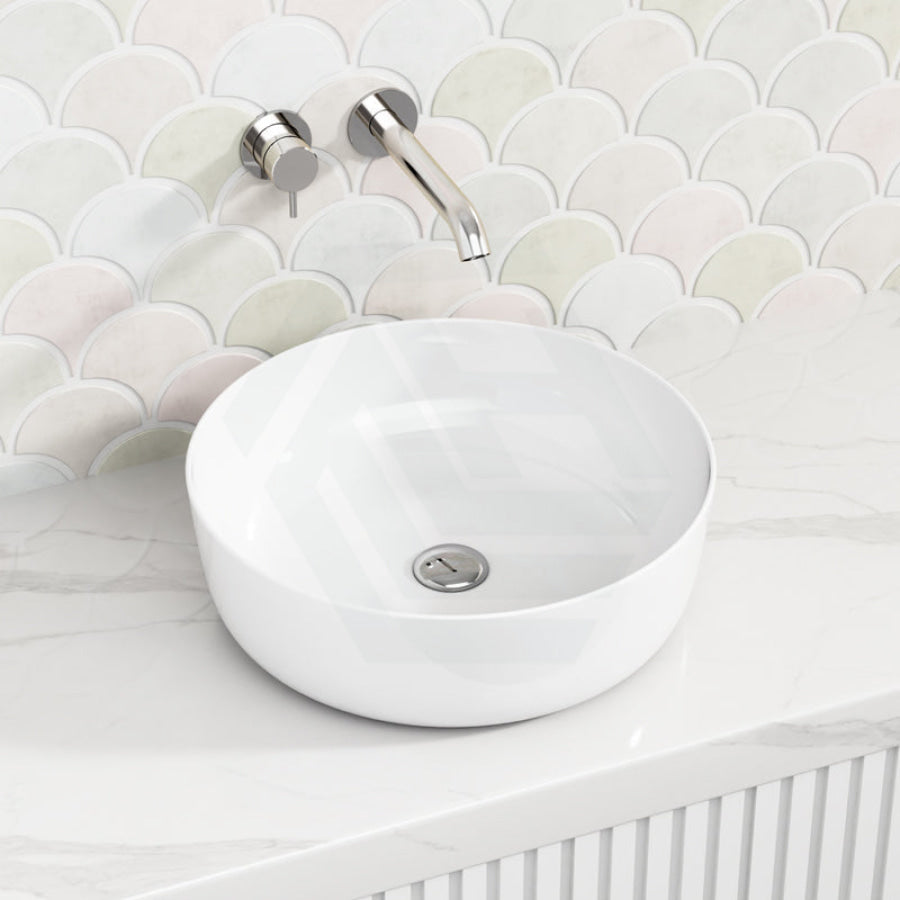 Kheub Round Tapered Gloss White Basin