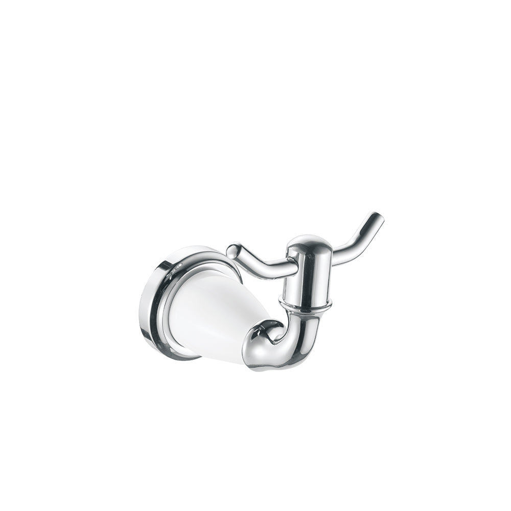 Traditional Sovereign Series  Robe Hook  Chrome & White - Available in 2 Colours