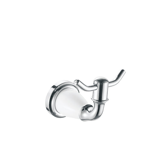 Traditional Sovereign Series  Robe Hook  Chrome & White - Available in 2 Colours