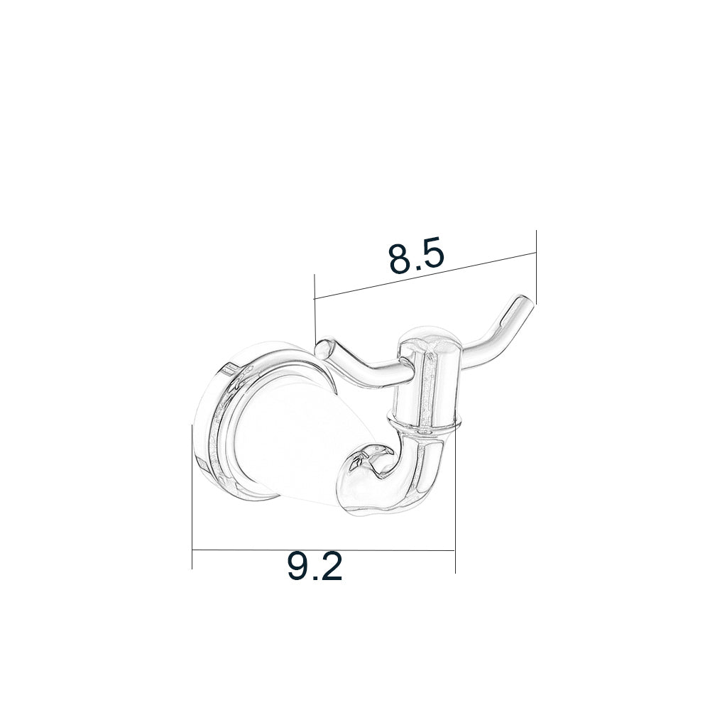 Traditional Sovereign Series  Robe Hook  Chrome & White - Available in 2 Colours