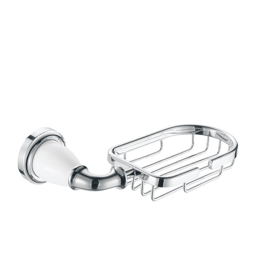 Traditional Sovereign Series   Soap Dish  Chrome & White