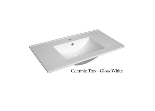 750mm Ceramic Vanity Top - Available in 3 Colours