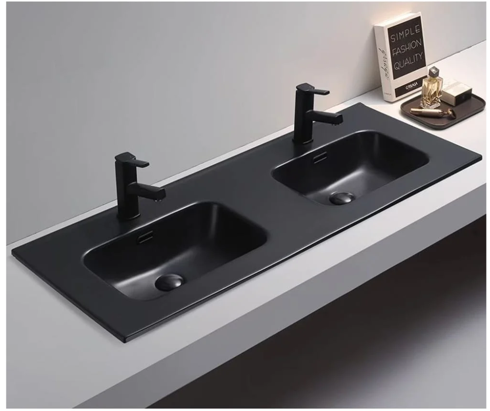 1200mm Ceramic Vanity Top - Available in 3 Colours Double Bowl