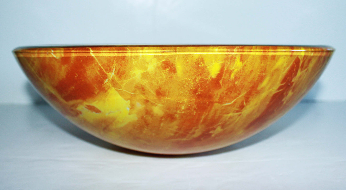 Glass Basin 420 x 140mm Sunburst
