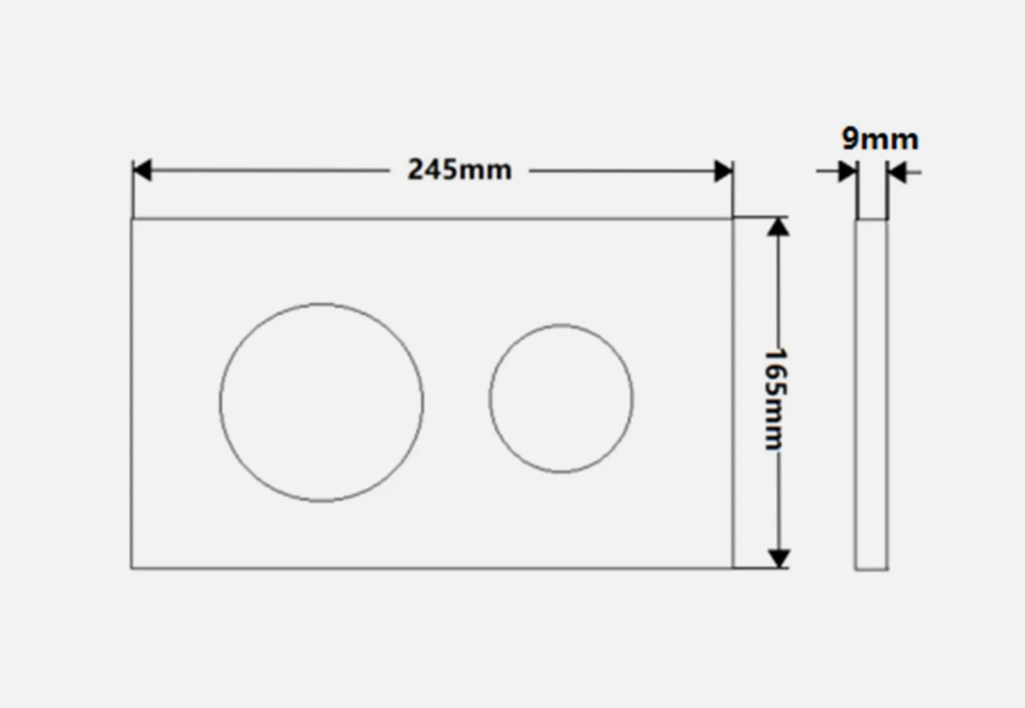 BLACK ROUND INWALL CISTERN BUTTON