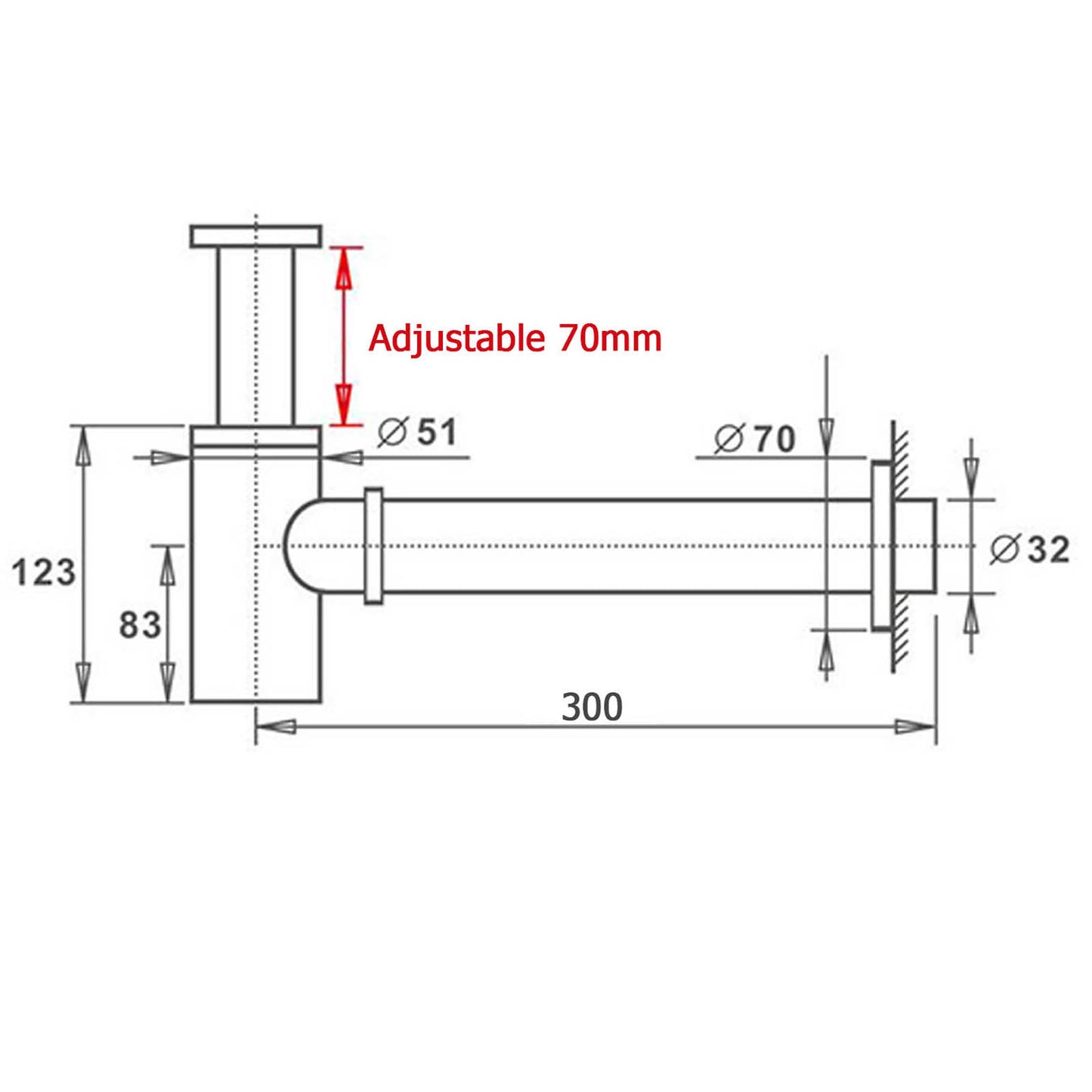 32mm Round Bottle Trap * Watermark Approved - Available in 5 colours