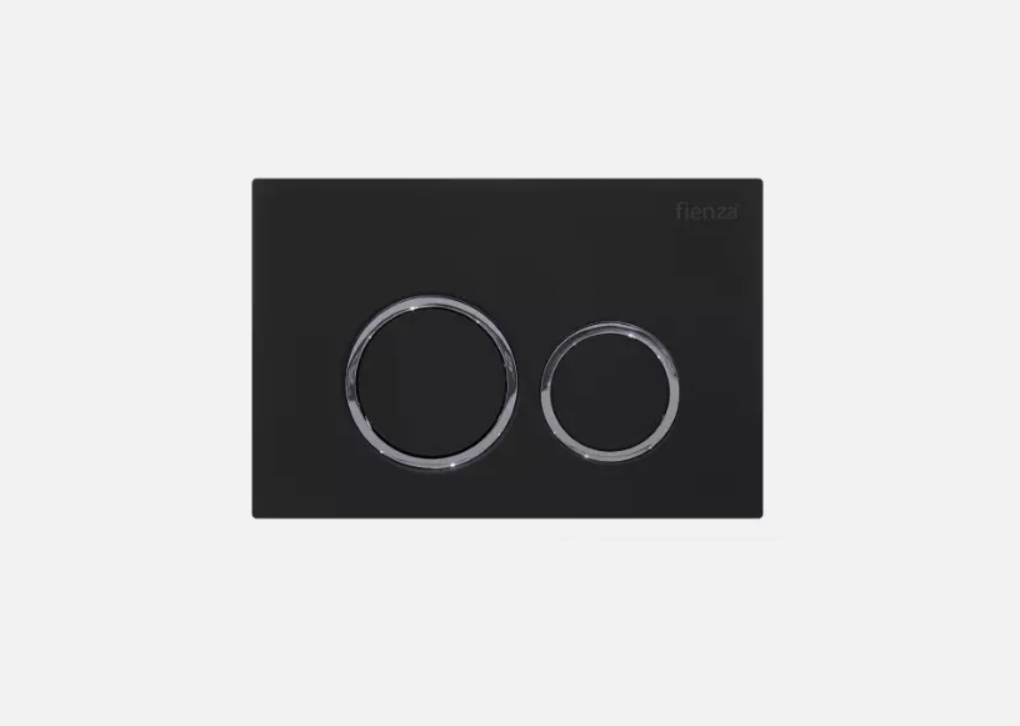 BLACK ROUND (chrome outline) INWALL CISTERN BUTTON