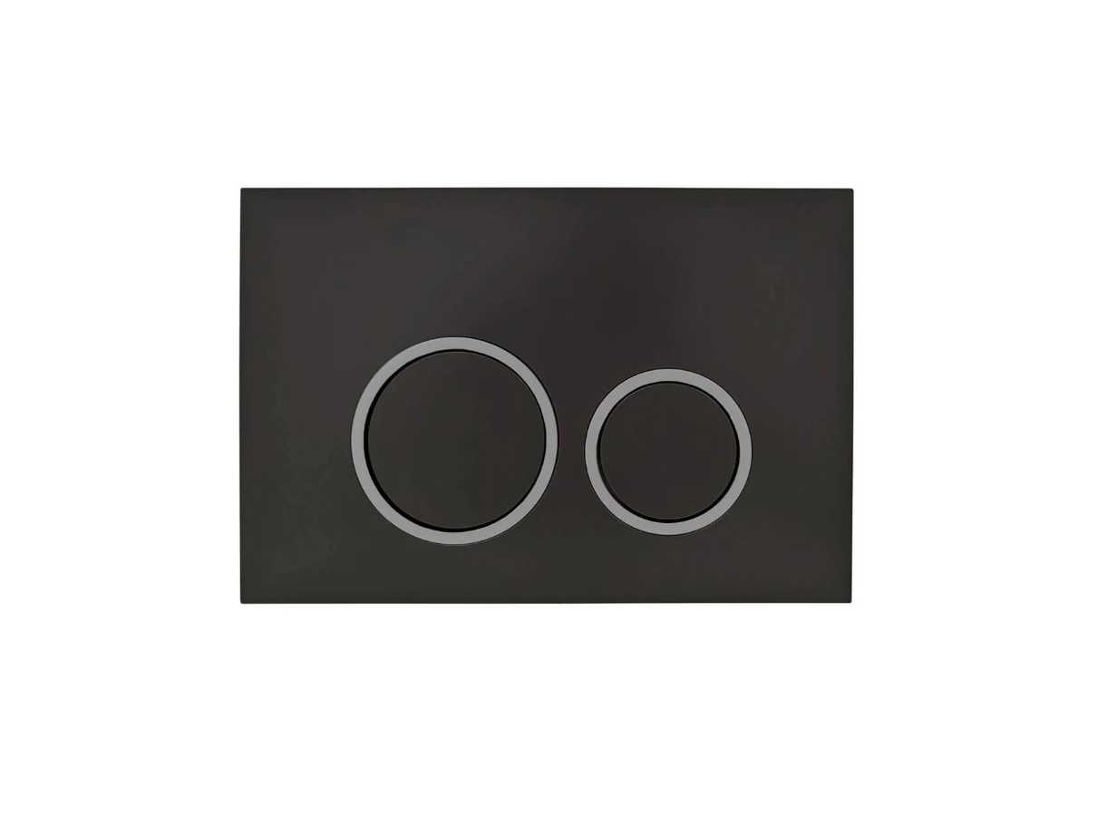 BLACK ROUND (chrome outline) INWALL CISTERN BUTTON