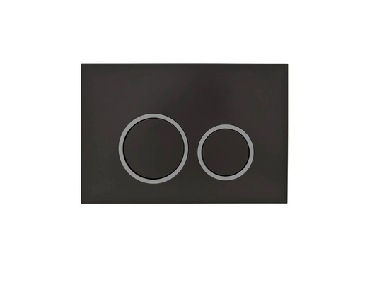 BLACK ROUND (chrome outline) INWALL CISTERN BUTTON