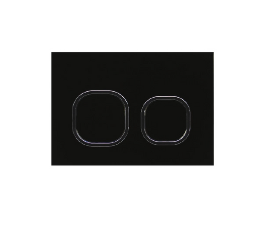 BLACK SQUARE/ROUND (chrome outline) GLASS INWALL CISTERN BUTTON