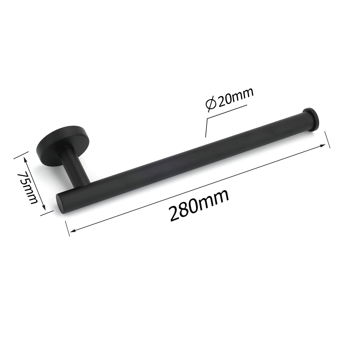MAYNE 280mm Round Towel Bar/Arm - Available in 5 colours