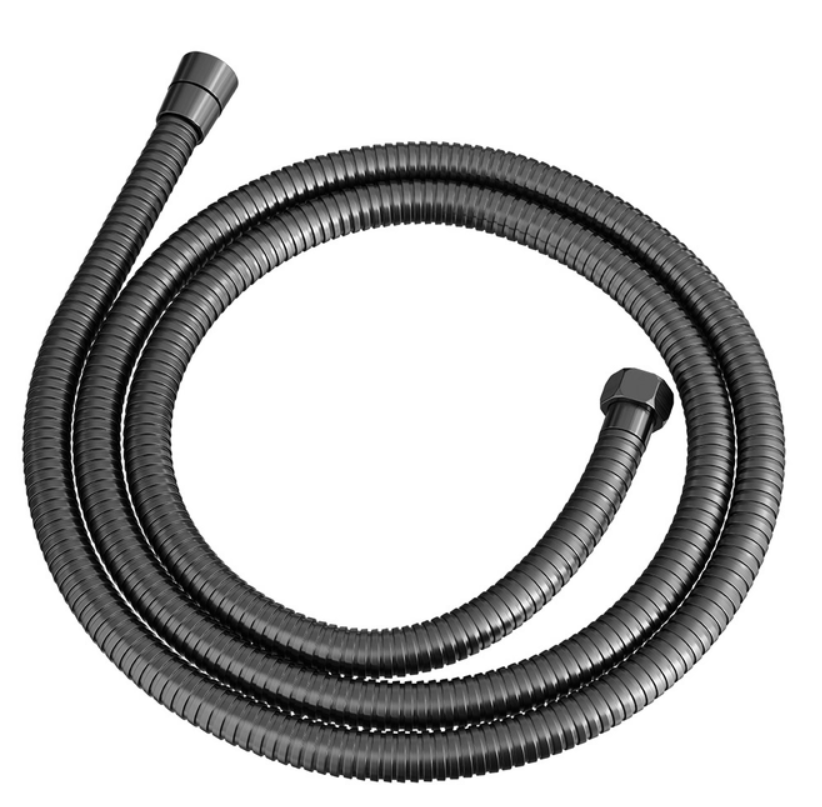 Round Half Shower Rail 200mm head - Available in 5 Colours with SS Hose
