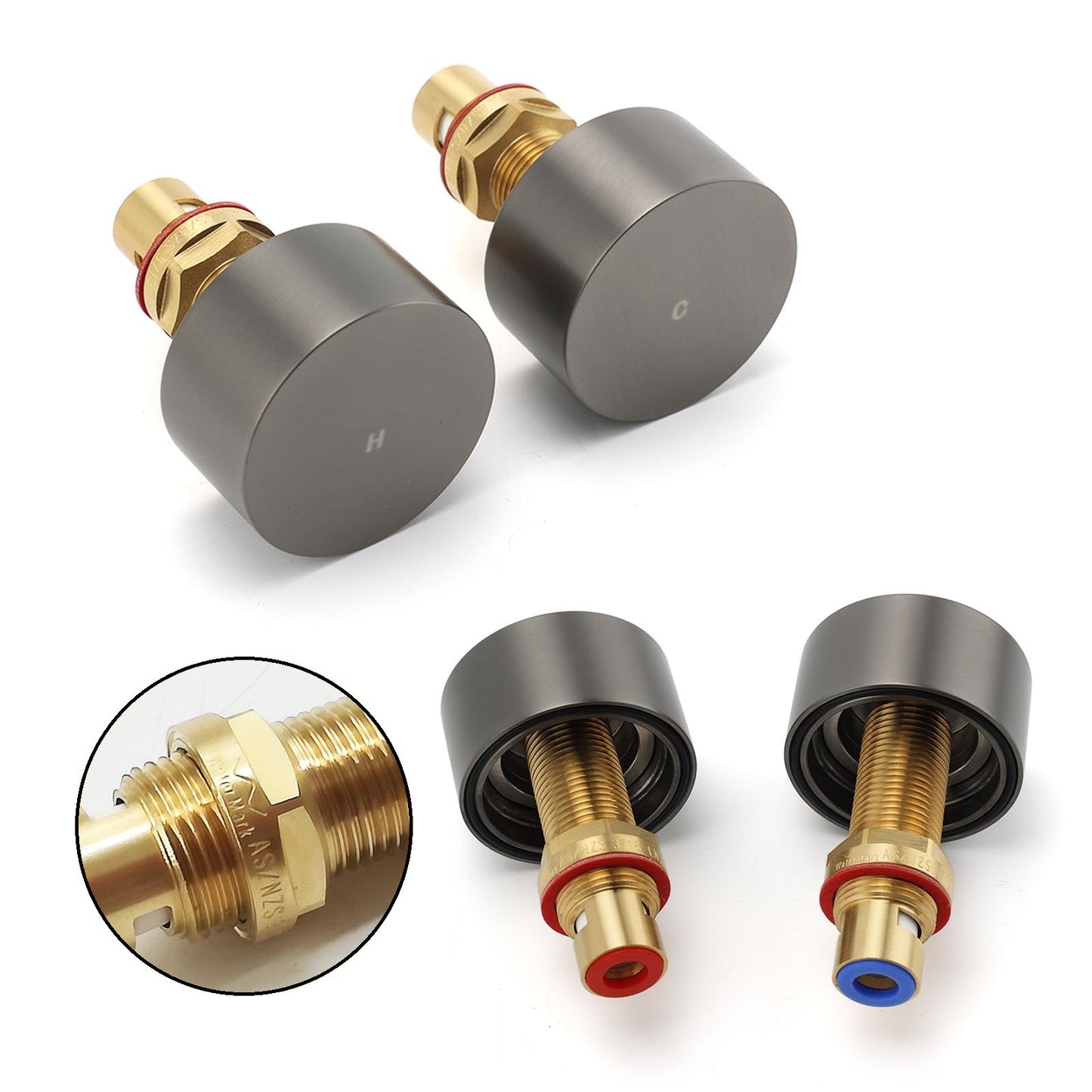 Round Hot & Cold 1/4 Turn Handles - Available in 5 Colours