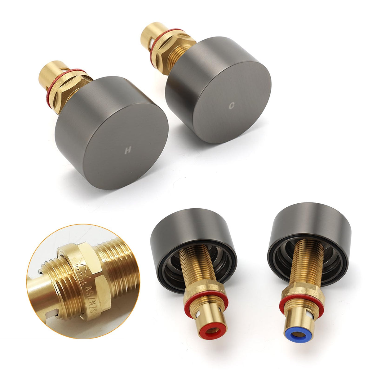 Round Hot & Cold Handles with Spout - Available in 5 Colours