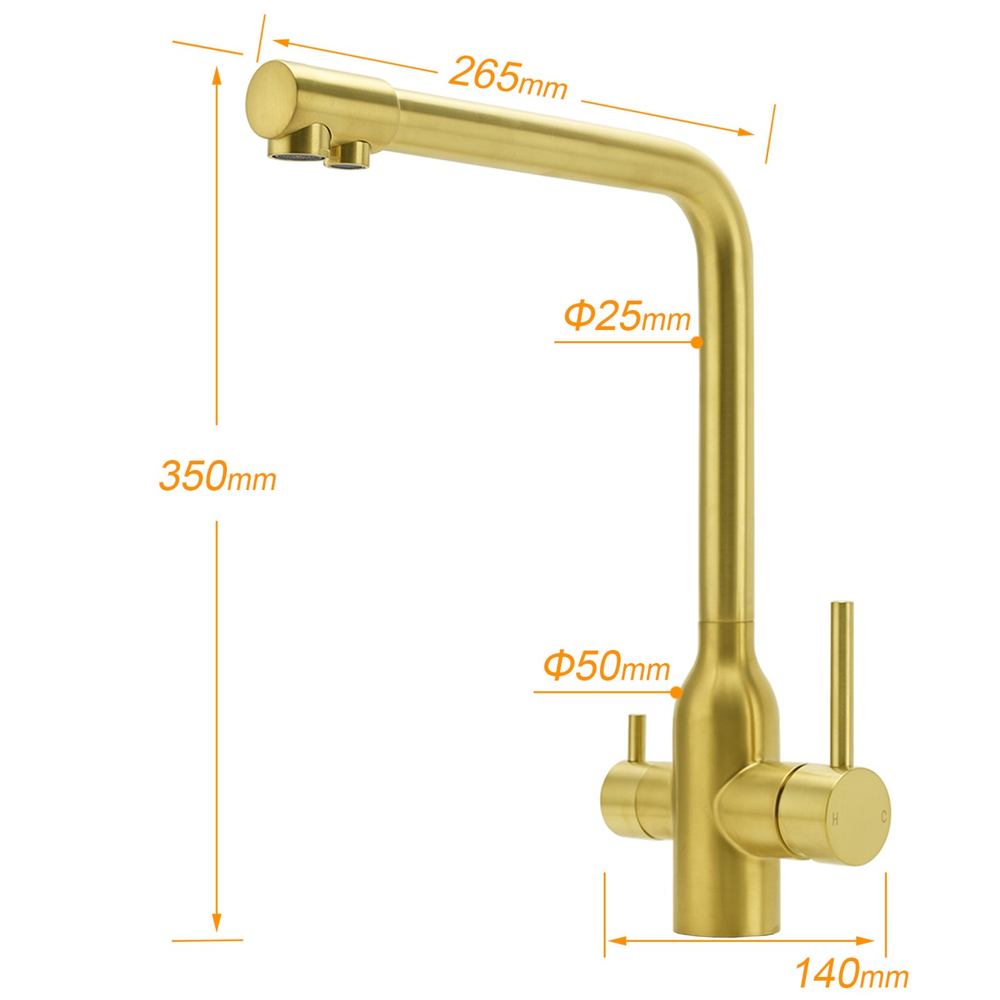 KHEUB Round (additional filter lever) Kitchen Mixer - Available in 3 Colours