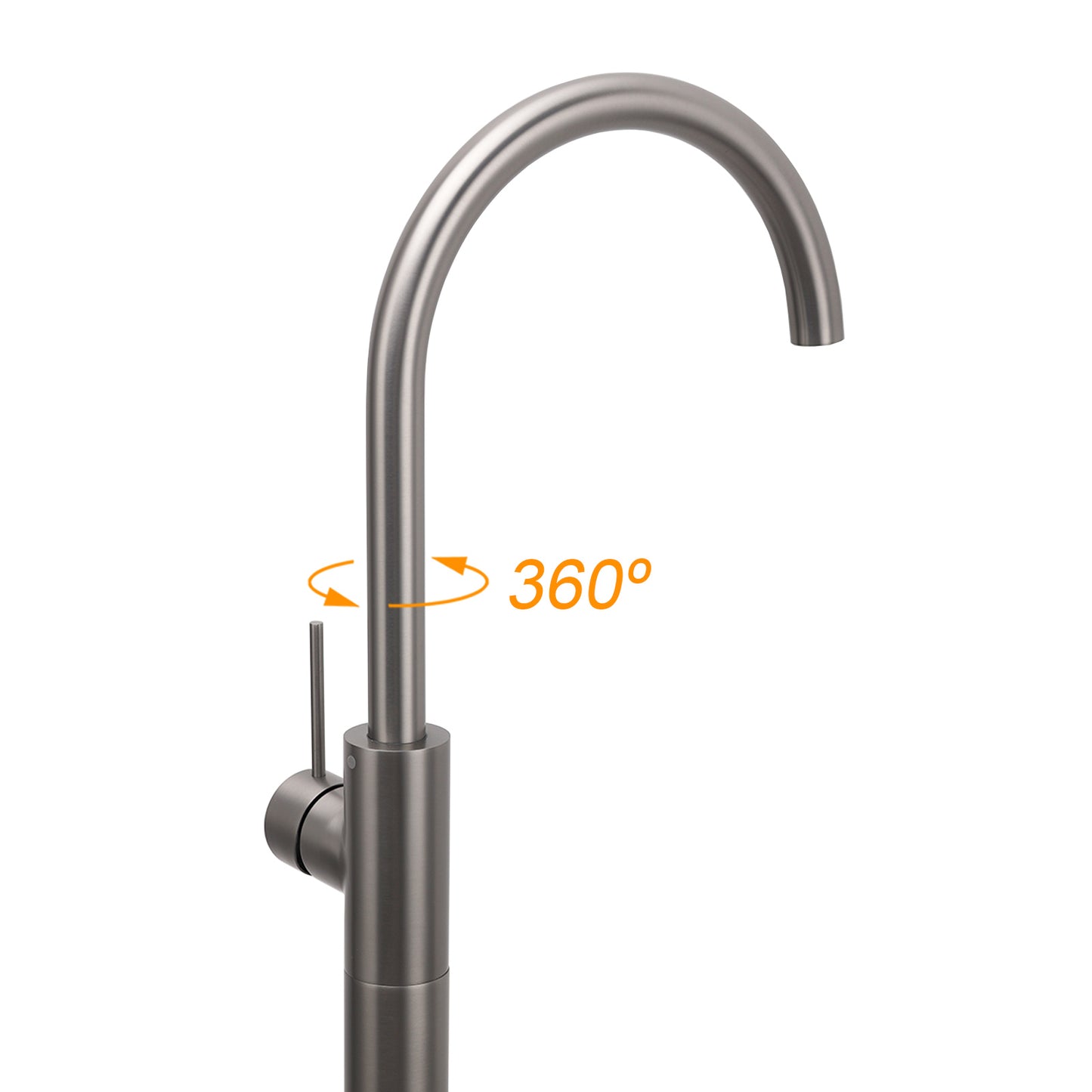 Round Gooseneck Freestanding Bath Outlet Spout  - Available in 4 Colours