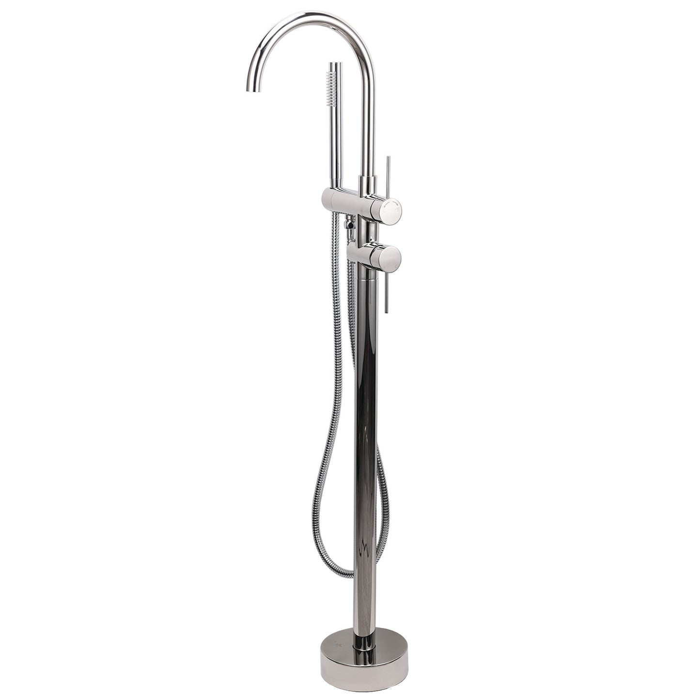 Round Freestanding Bath Outlet Spout with Handheld Shower - Available in 5 Colours