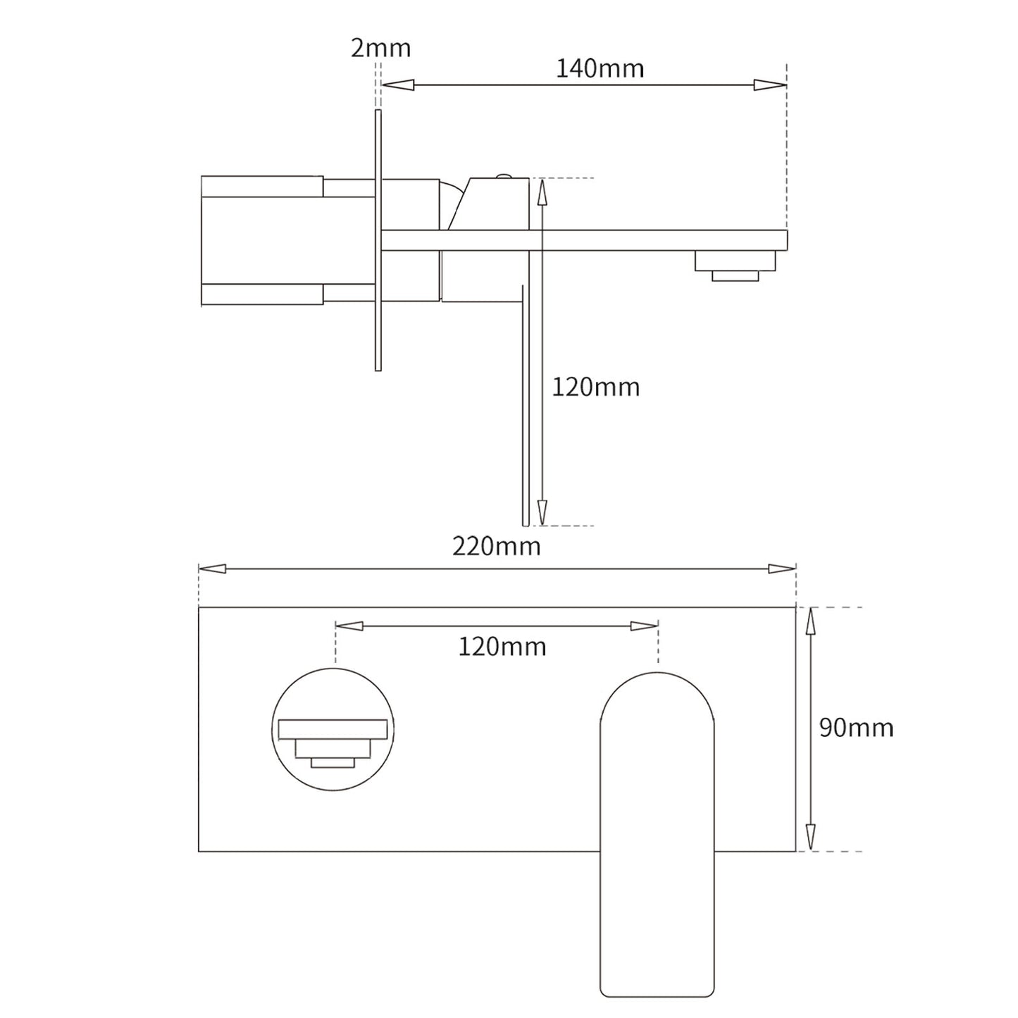 BOSTON Wall Mixer with Spout - Available in 5 Colours