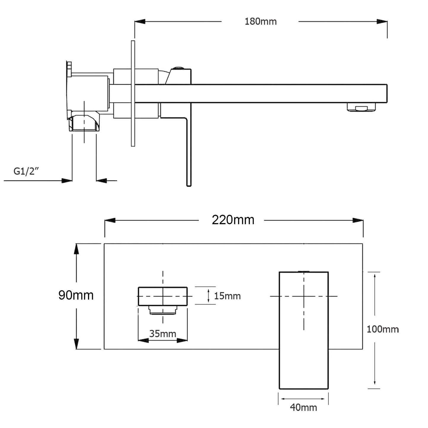 Wall Mixer with Spout Tapware - Available in 5 Colours
