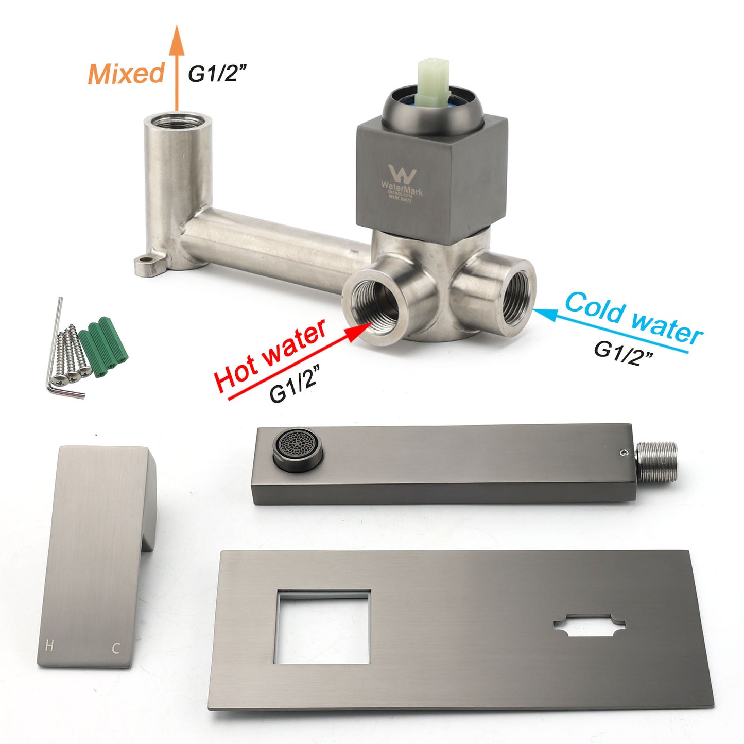 Wall Mixer with Spout Tapware - Available in 5 Colours